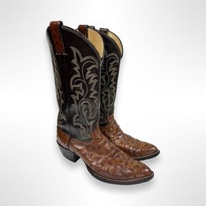 JUSTIN vintage 80s ostrich skin western boots